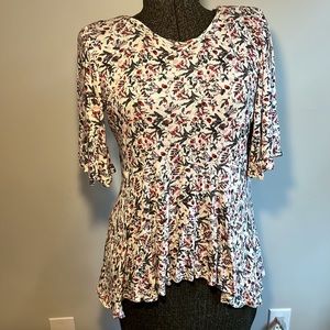 Lucky Brand Floral Peplum-Type Top XS